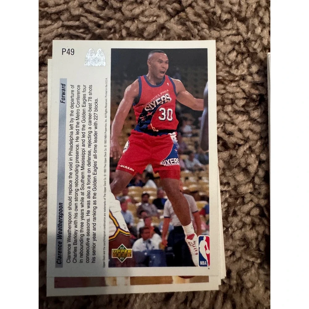 1992-93 Upper Deck Philadelphia 76ers Card Lot  Weatherspoon & Hawkins –29 Cards